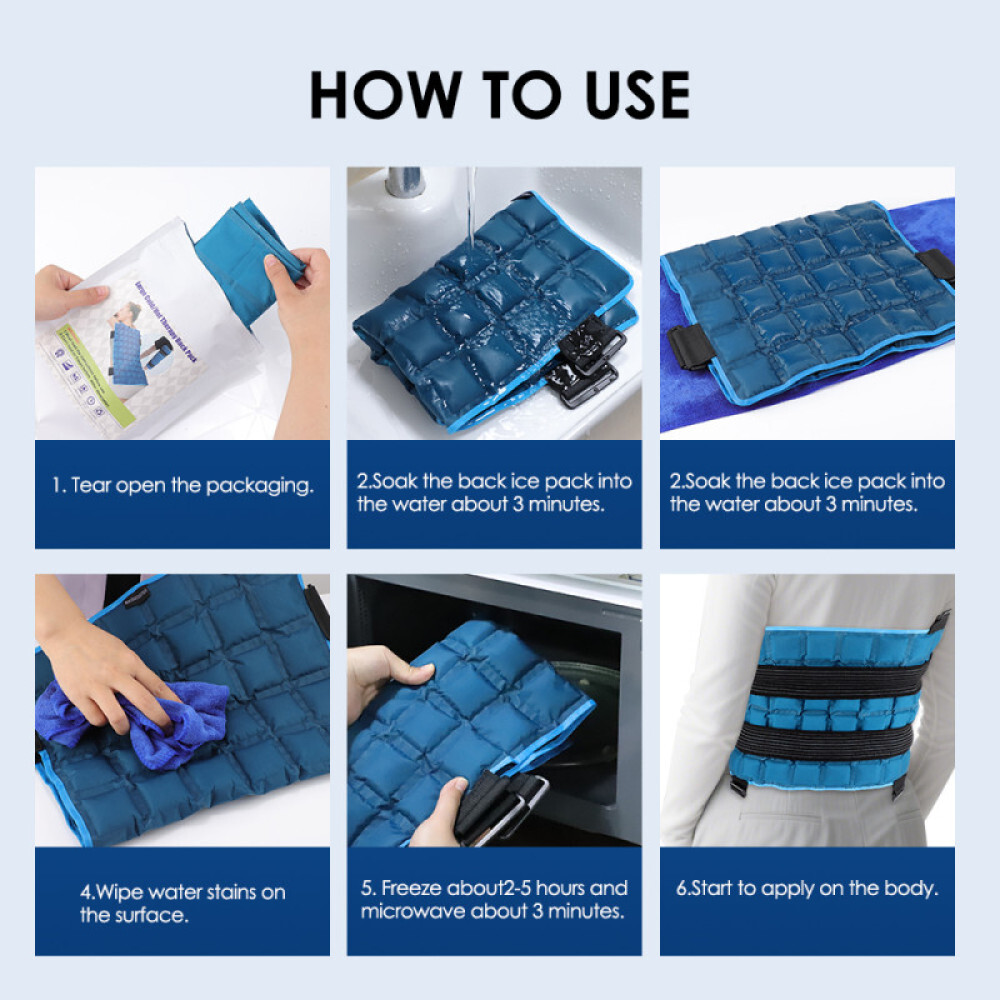 Large Ice Pack for Back - Ice Packs for Injuries Reusable, Cold & Hot Pack Wrap