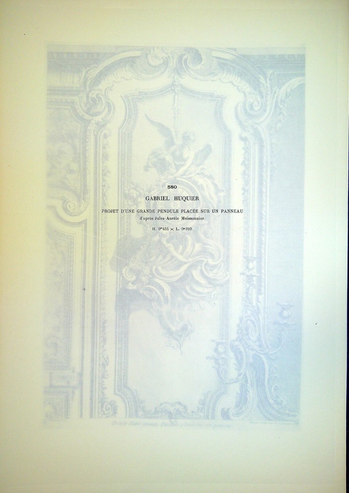 Engraving - Project Of A Large Clock Placed On A Panel After Jules-Aurèle