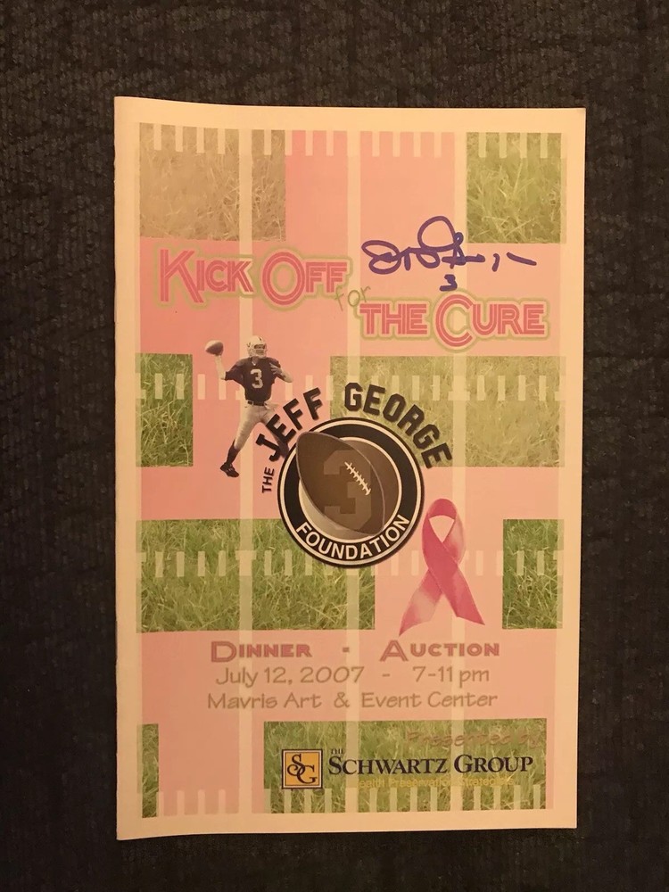 Breast Cancer Event Program Magazine Signed By Jeff George