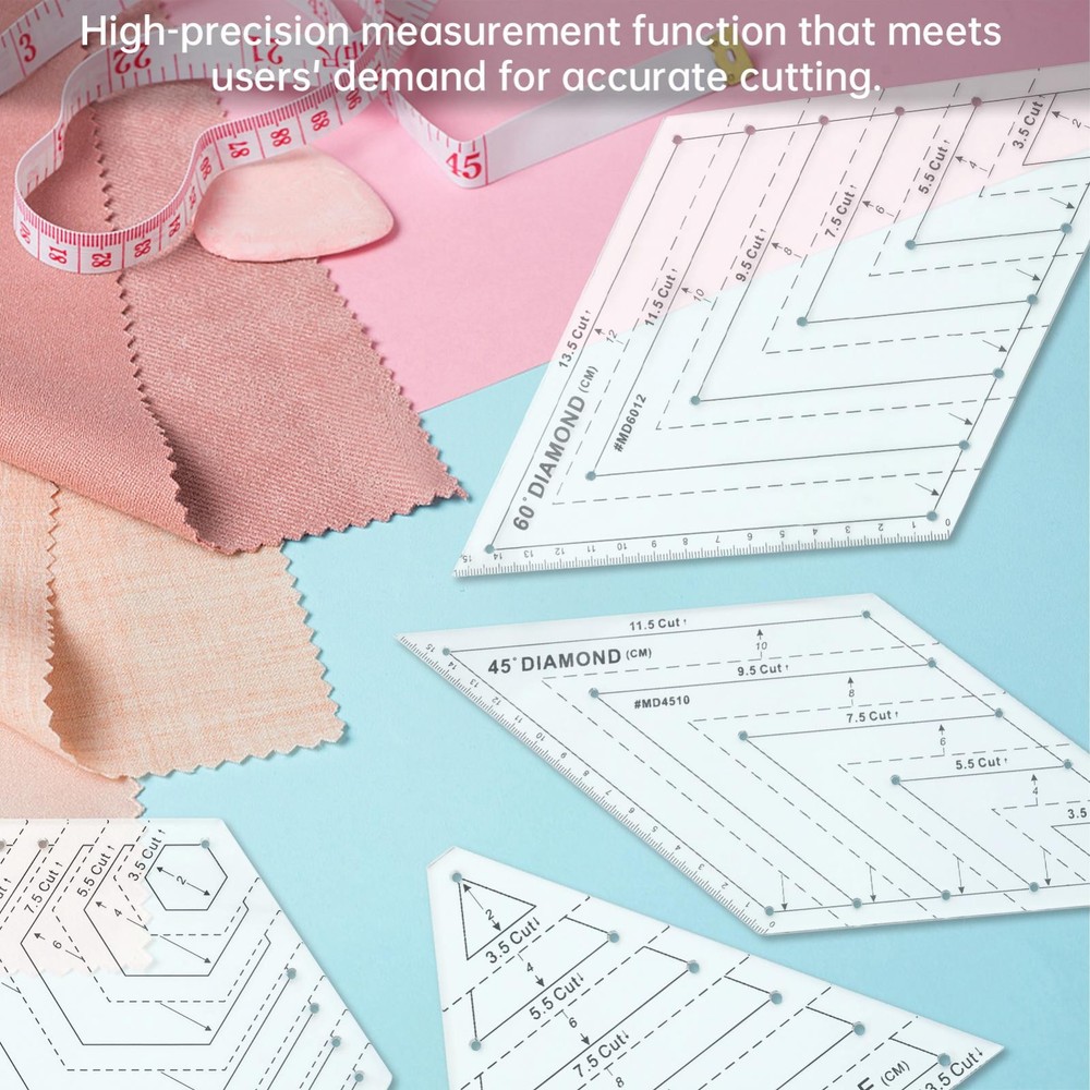 1 set Transparent Patchwork Sewing Quilting Rulers Kit for DIY Handmade Tailor