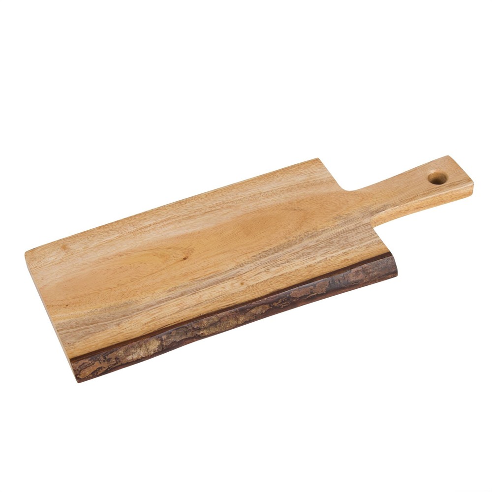 Creative Home Premium Solid Mahogany Wood Charcuterie & Serving Board, Hand‑C...