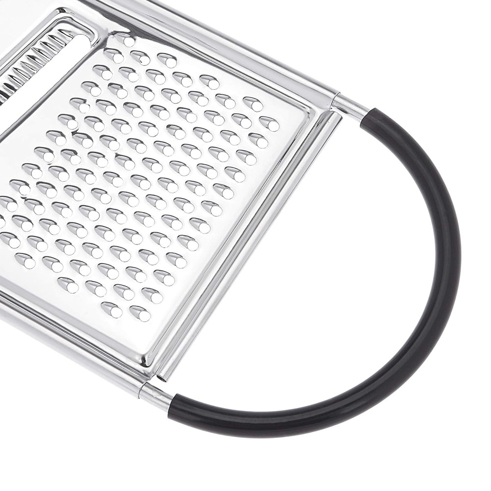 Cheese Grater with Handle, Stainless Steel Zester, Rectangular, Non-Slip, Multif