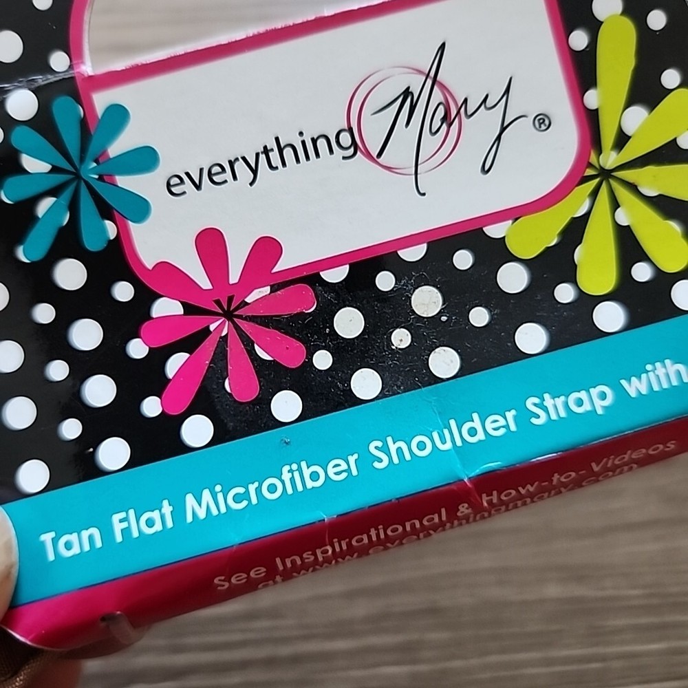 Everything Mary Tan Flat Microfiber Shoulder Strap Handle With Buckles 24" READ