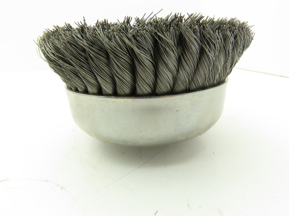 Weiler 12536 6" Double Row Wire Cup Brush .014" Wire 5/8"-11 UNC Nut