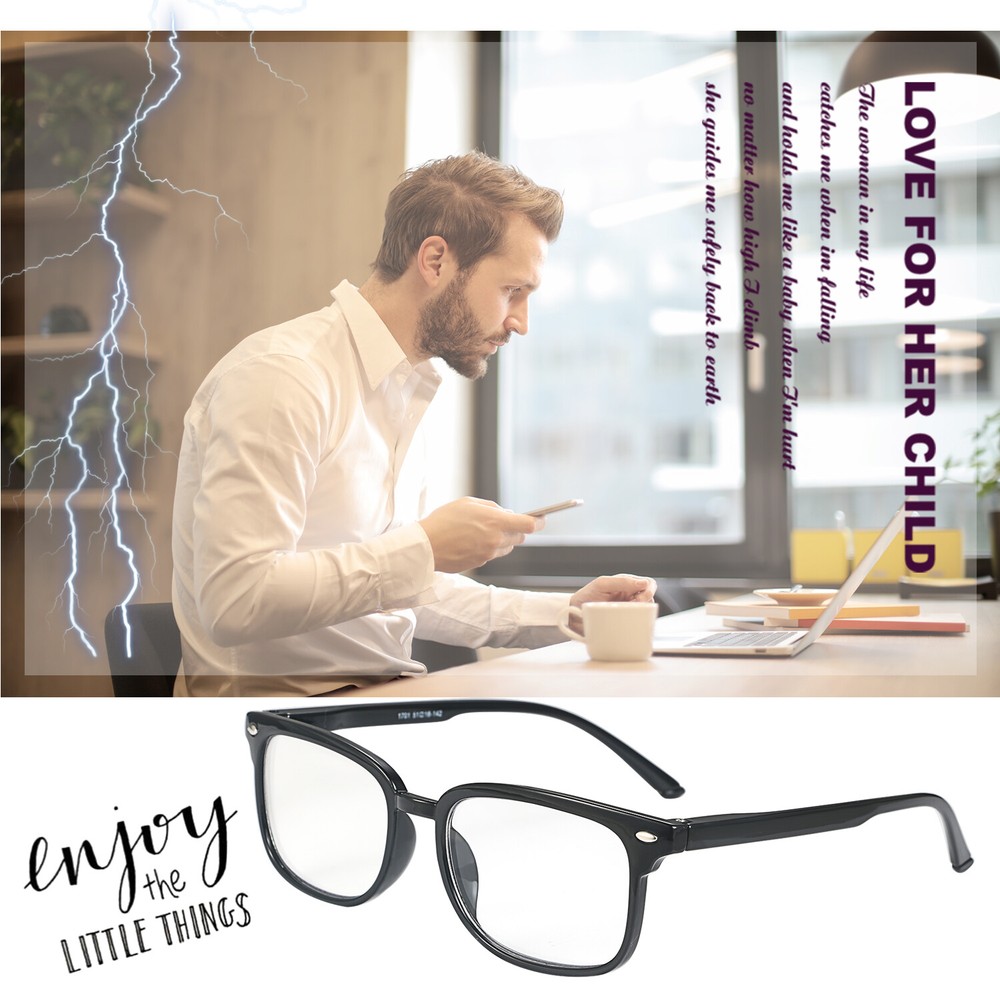 Unisex Progressive Multifocus Reading Glasses Blue Light Blocking Folding Reader