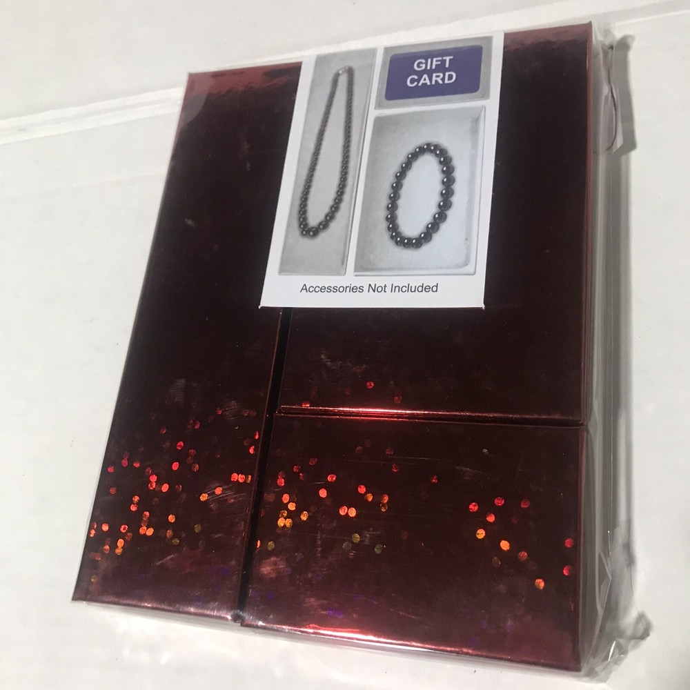 Gift Boxes Rectangular Necklace Bracelet Gift Boxes Set of 3 Gold Red Silver 9