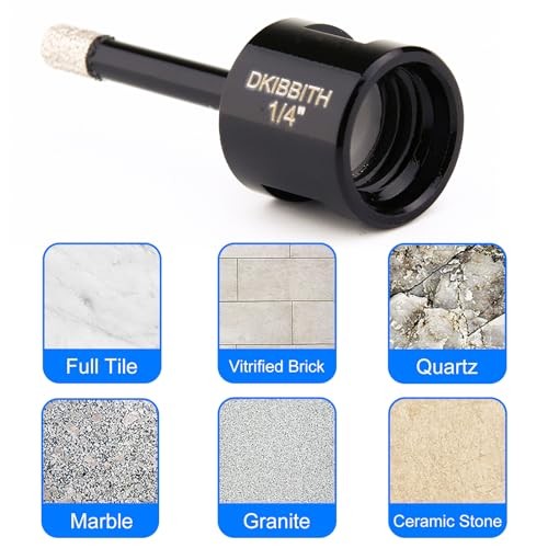 1/4 Inch Dry Diamond Core Drill Bits Set 2 pcs for Ceramic (6 mm) 1/4" x2pc