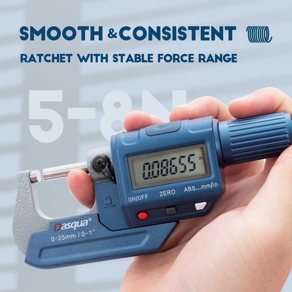 Dasqua Precision Digital Outside Micrometer, Measuring Tools for Machining an...