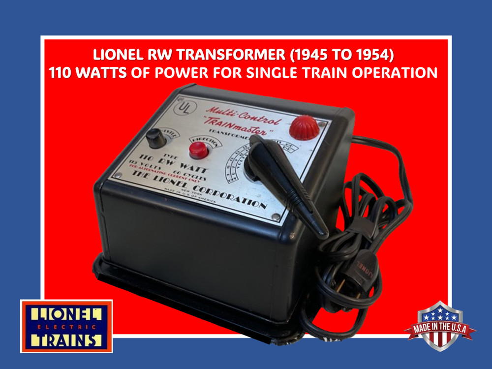 LIONEL RW TRANSFORMER 110 WATTS ALL CIRCUITS TESTED OK VERY GOOD CONDITION