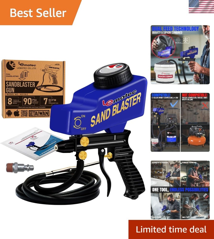 Complete Sand Blasting Kit with Ceramic Siphon Function - For Fine Detail Work