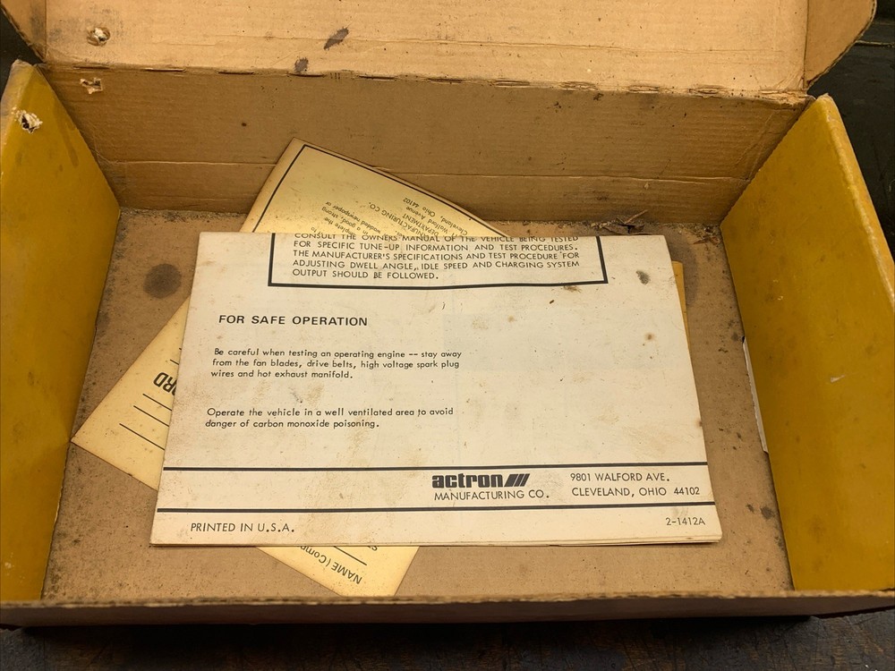 Vintage Actron 615 Engine Analyzer & Electrical System Testing W/ Box + Manual