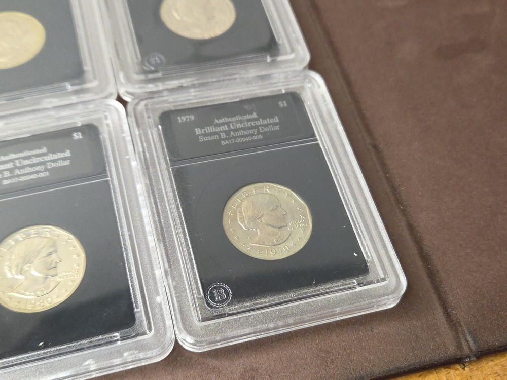 AUTHENTICATED SUSAN B ANTHONY DOĹLAR COINS ASSORTED YEARS
