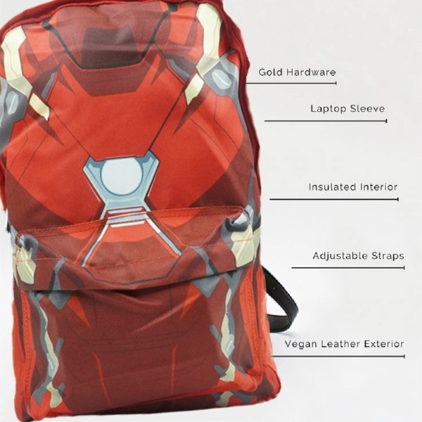 Marvel Iron Man Torso Arc Backpack–School work Bag Laptop Bag