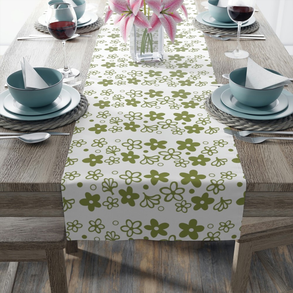 Spring Blossom Pyrex inspired Table Runner (Cotton, Poly)