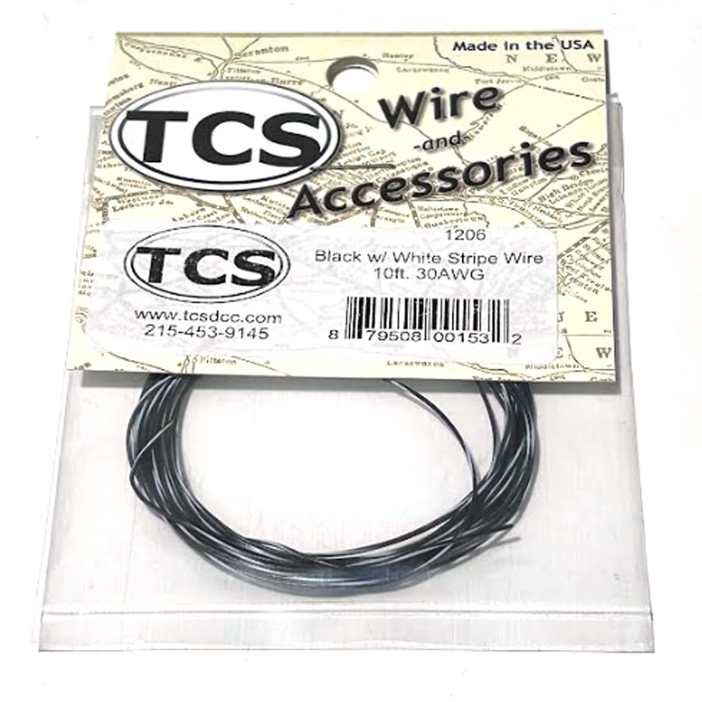 NEW TCS - 10ft. 30 Gauge Black/White Stripe Wire