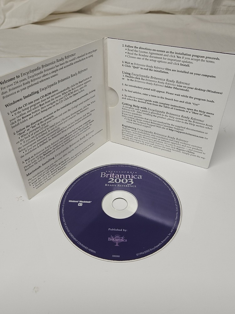 Encyclopaedia Britannica 2003 Ready Refererence PC/Mac CD-ROM Windows 95/98/XP