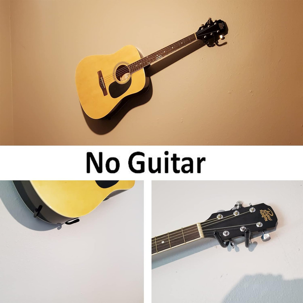 Horizontal Guitar Wall Mount Hanger, 2 Pack Guitar Hanger Wall Hook Holder Stand