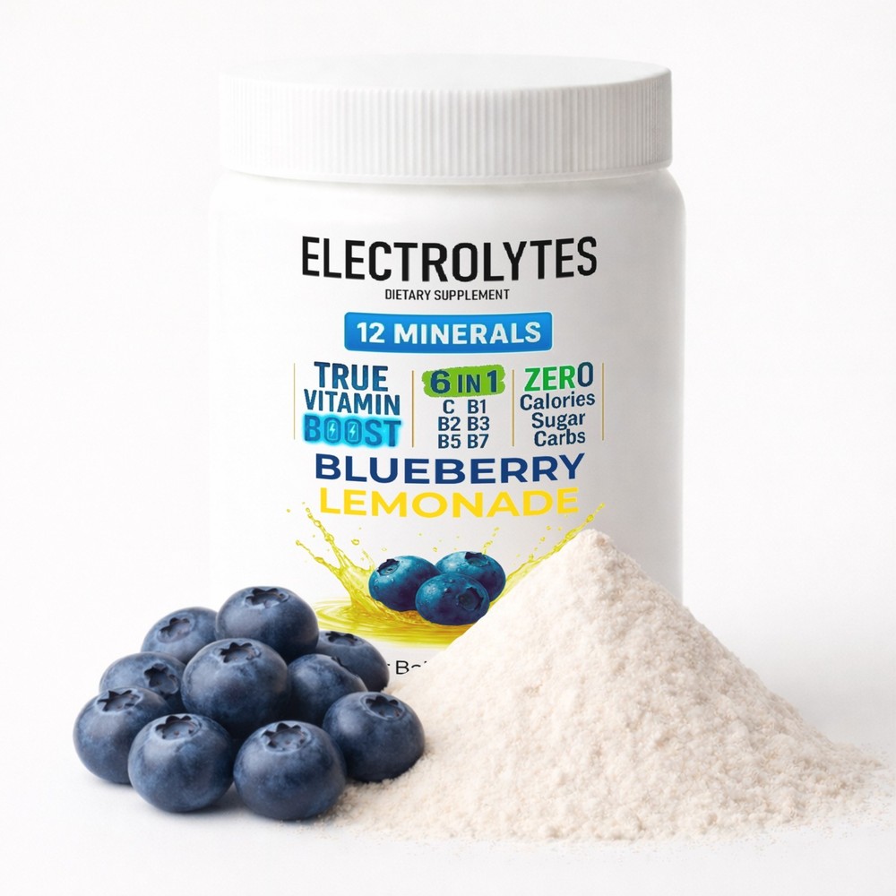 Electrolyte Complex Hydration Powder | 6 Vitamins + 12 Minerals | Blueberry