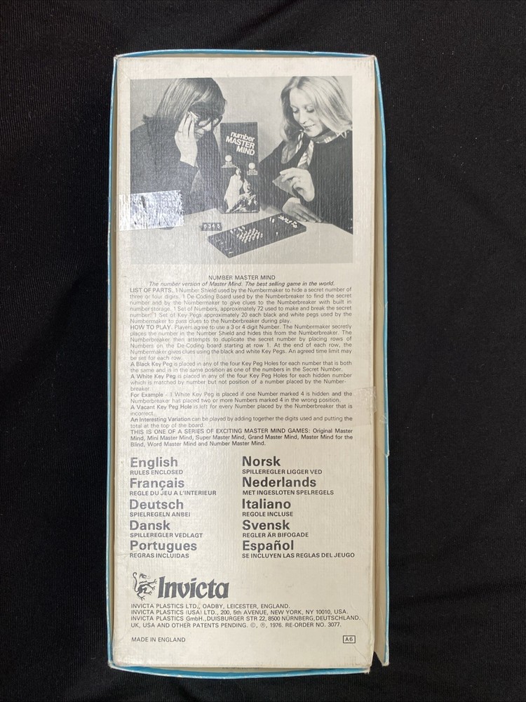 1976 Number Mastermind Game - Not Complete