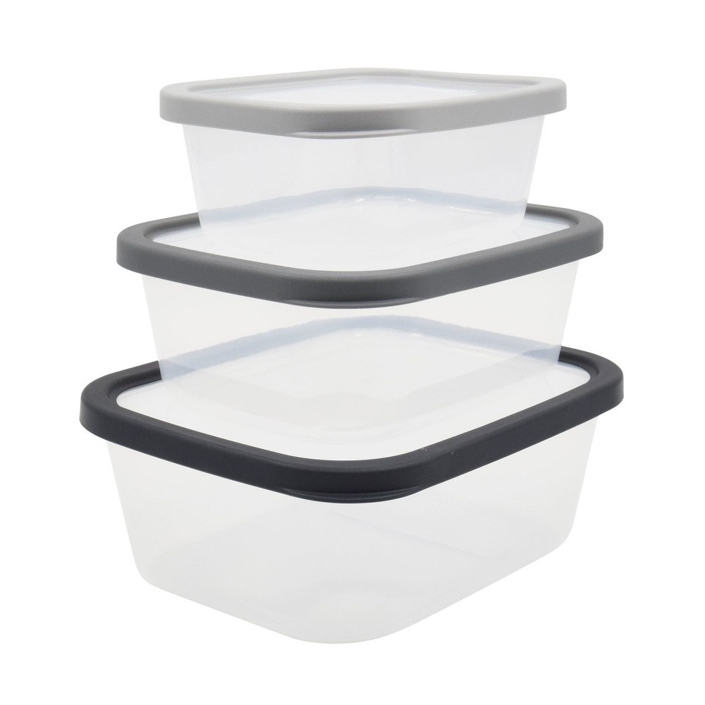 4 pack Durable 6 Piece Plastic Food Storage Container Set Mulit Size Pack Well