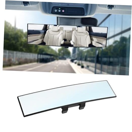 Rear View Mirror, Interior Clip-on Wide Angle Rear View Mirror, K1-White