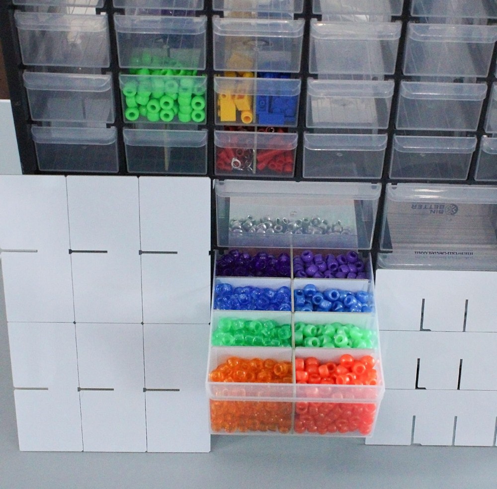 BIN BETTER (12-Pack) Large Drawer Configurable Dividers Large, White