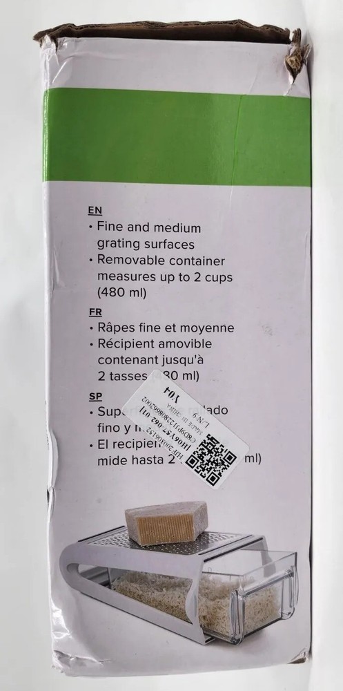 Thinage Easily & Funny 2-Way Grate & Measure Container, White