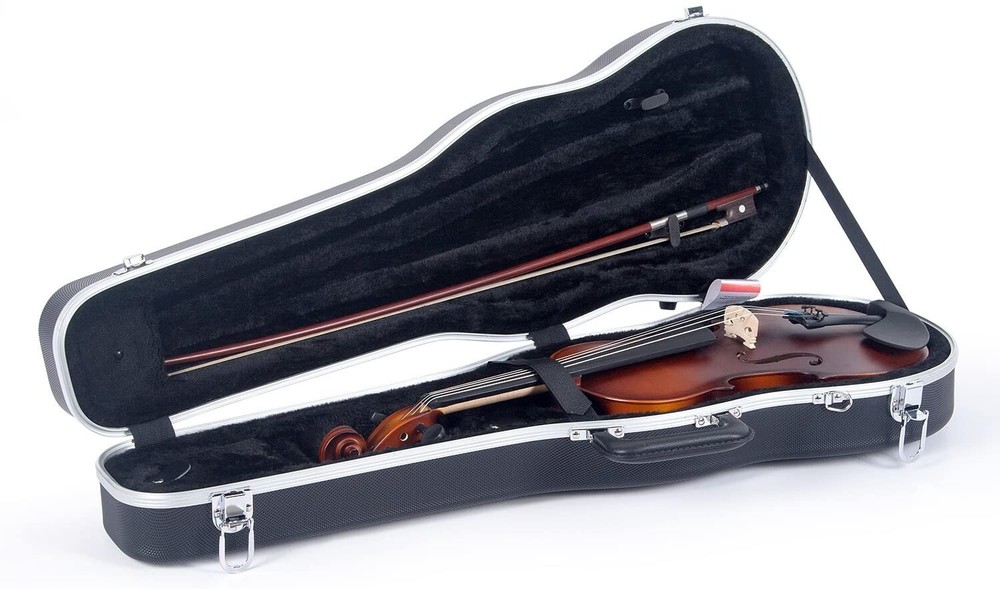Crossrock ABS Molded Shaped 4/4 Violin Case-Backpack Style in Black