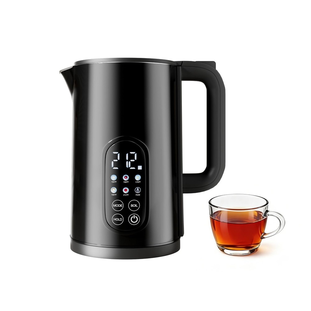 Electric Kettle with Temperature Control, 1.7L Stainless 1.8 Quarts, Black