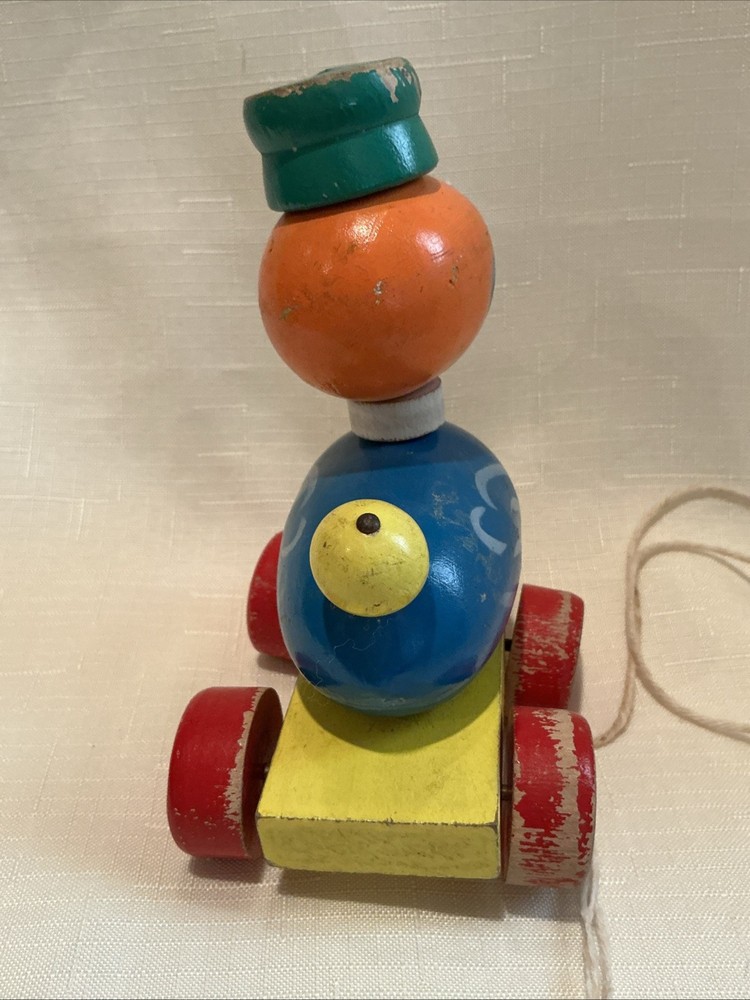 Vintage Wooden Duck Pull Toy EASTER🐤