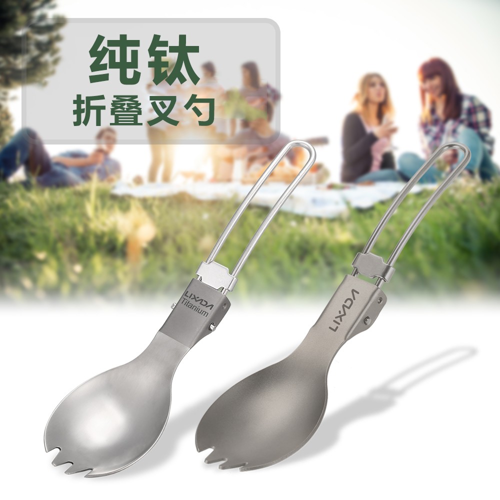 Half Polished Folding Spork Lightweight Dinner D0S0