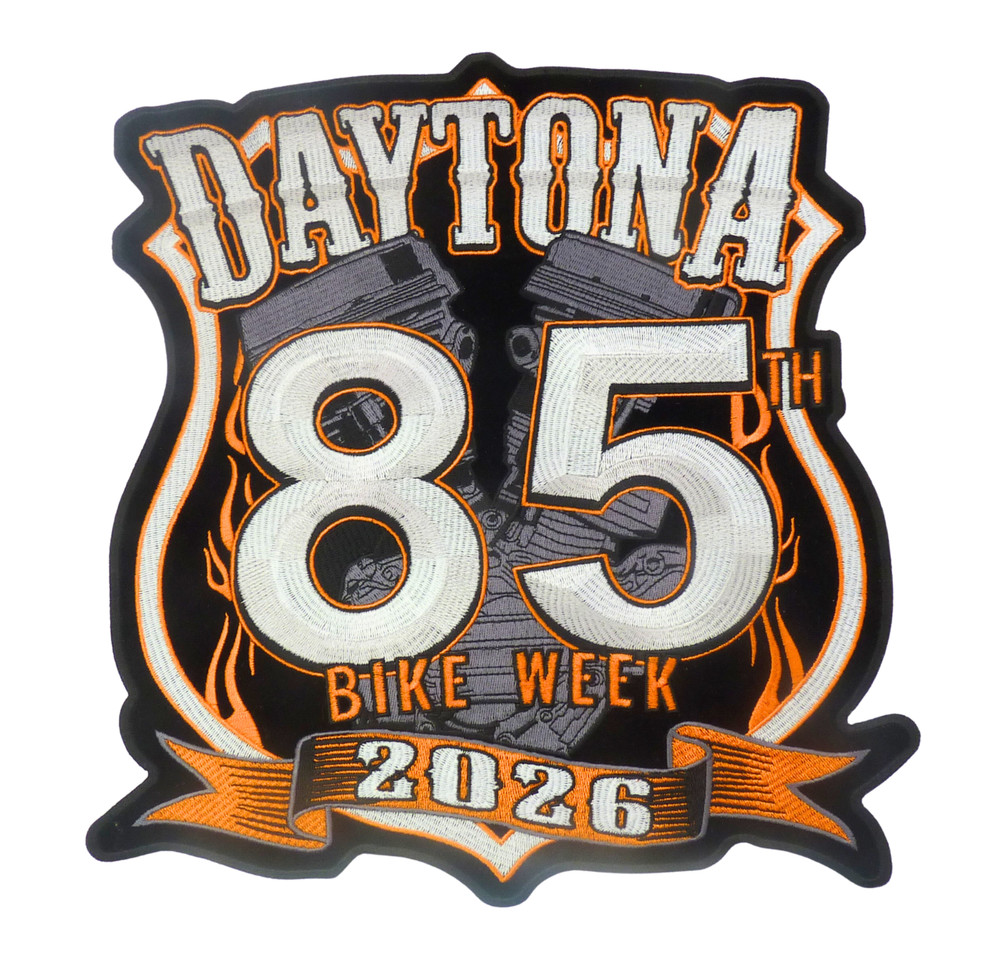 Daytona Bike Week 2026 Event Orange Large Patch.