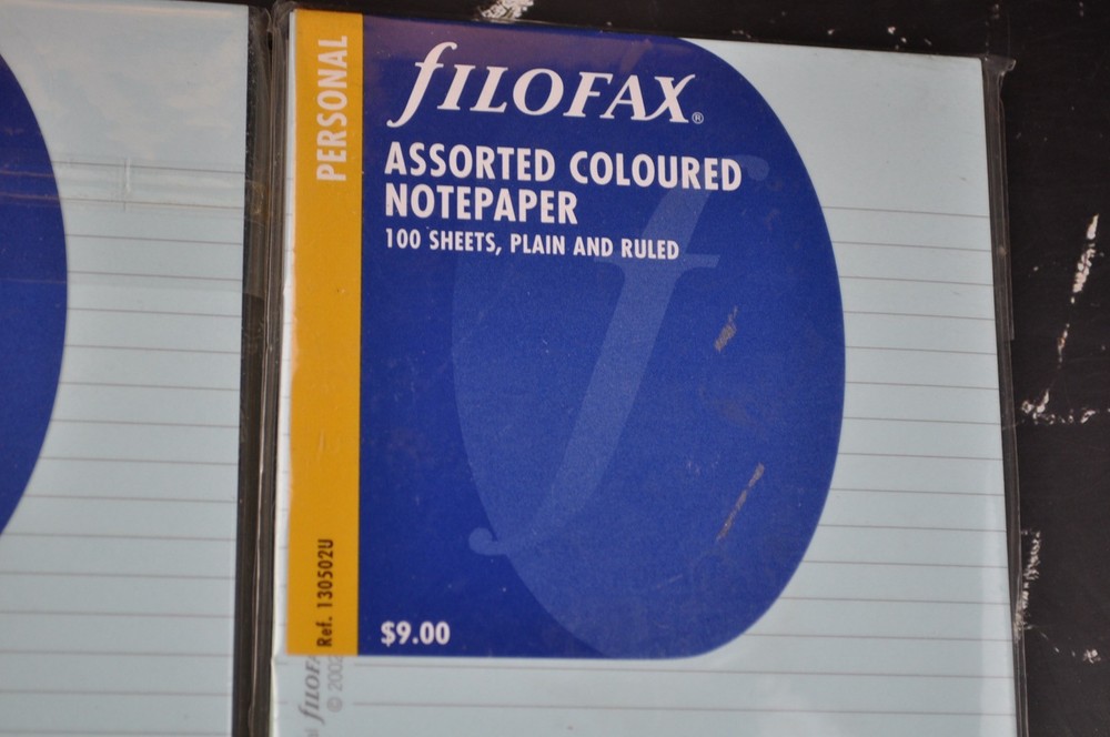 Filofax Personal Assorted Colored Notepaper 100 Sheets New 130502U