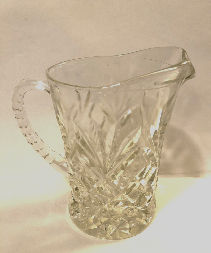 Cut glass Pitcher 5 1/4" and 3 1/2" diameter