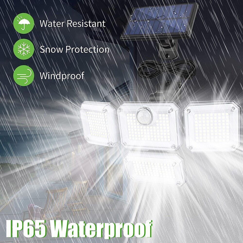 4 Pack Solar Lights Outdoor 5000LM Waterproof Motion Sensor Security Wall Lamp