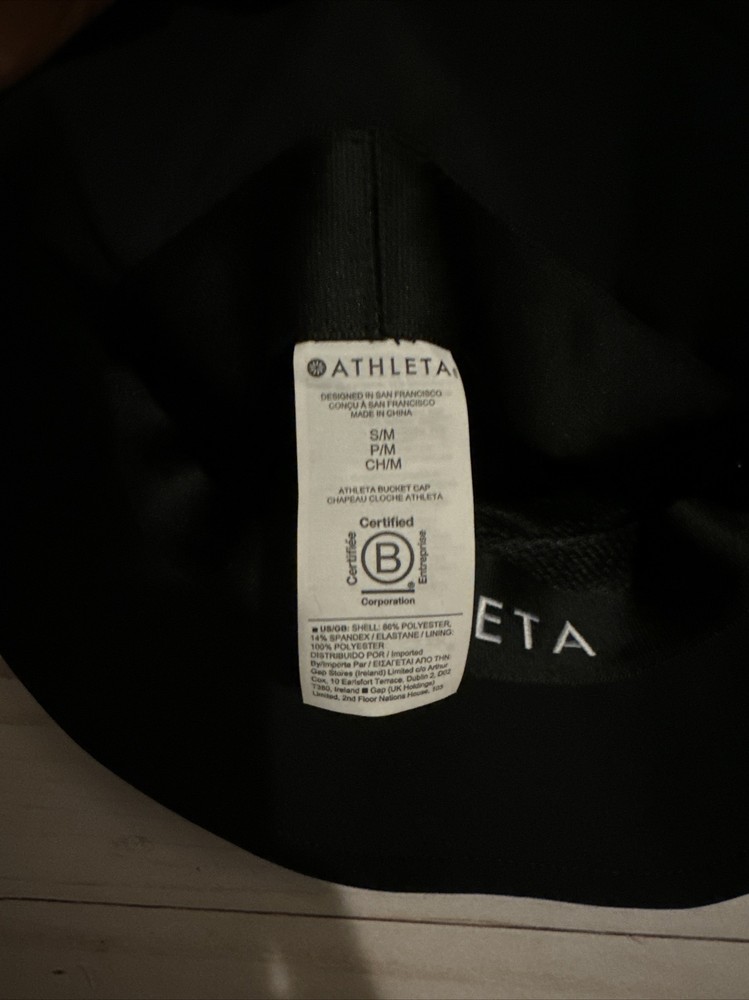 NWT ATHLETA Bucket Cap Hat Black S/M
