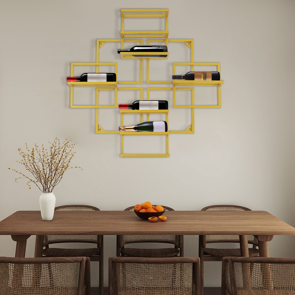8 Bottles Wine Storage Display Rack Organizer Bottle Holder Wall Mounted