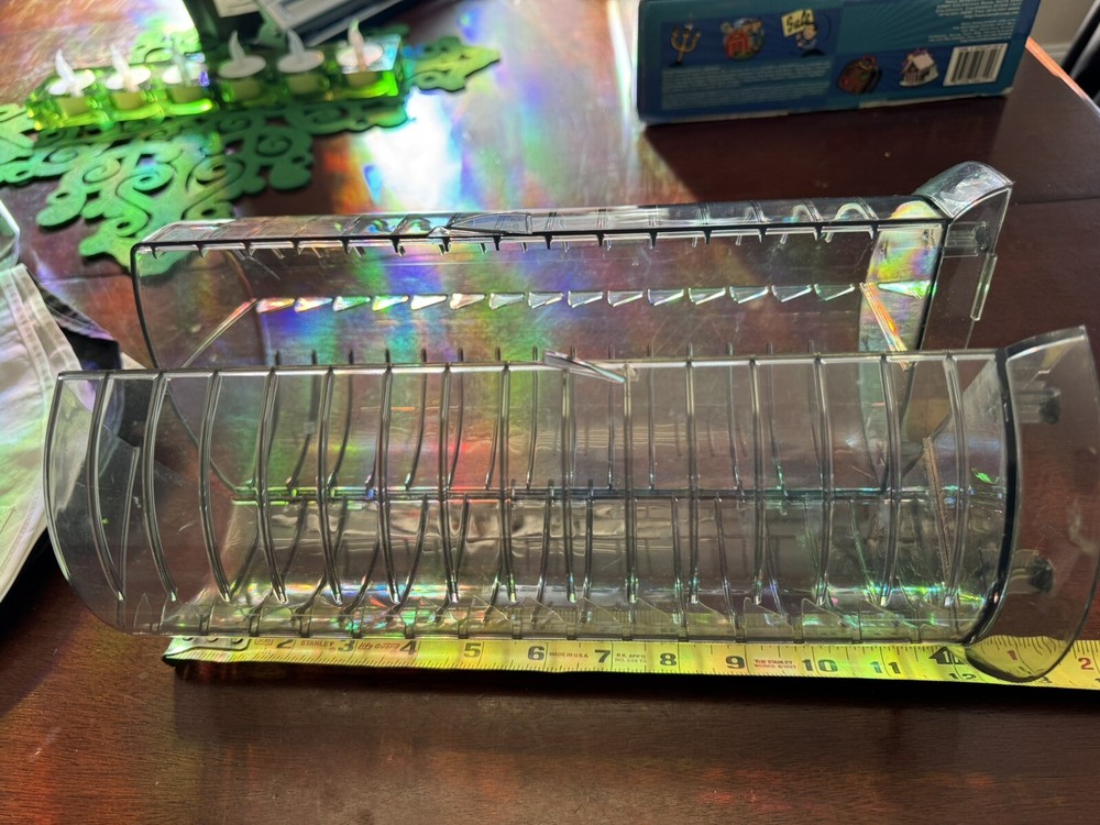 30 CD Rom Plastic Storage Tower Rack Holder Organizer Opens & Closes