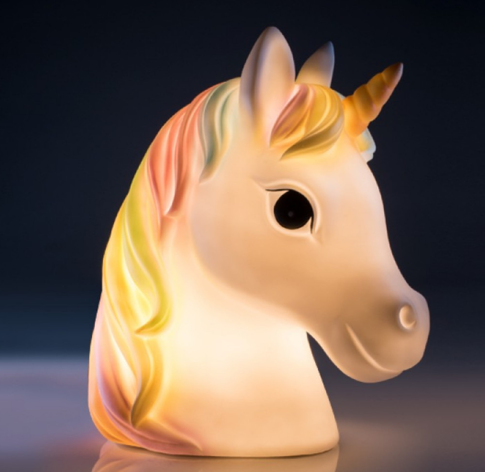 ~❤️~UNICORN Rainbow head Table Lamp 24cms Night Light  Plug-In Large Figurine