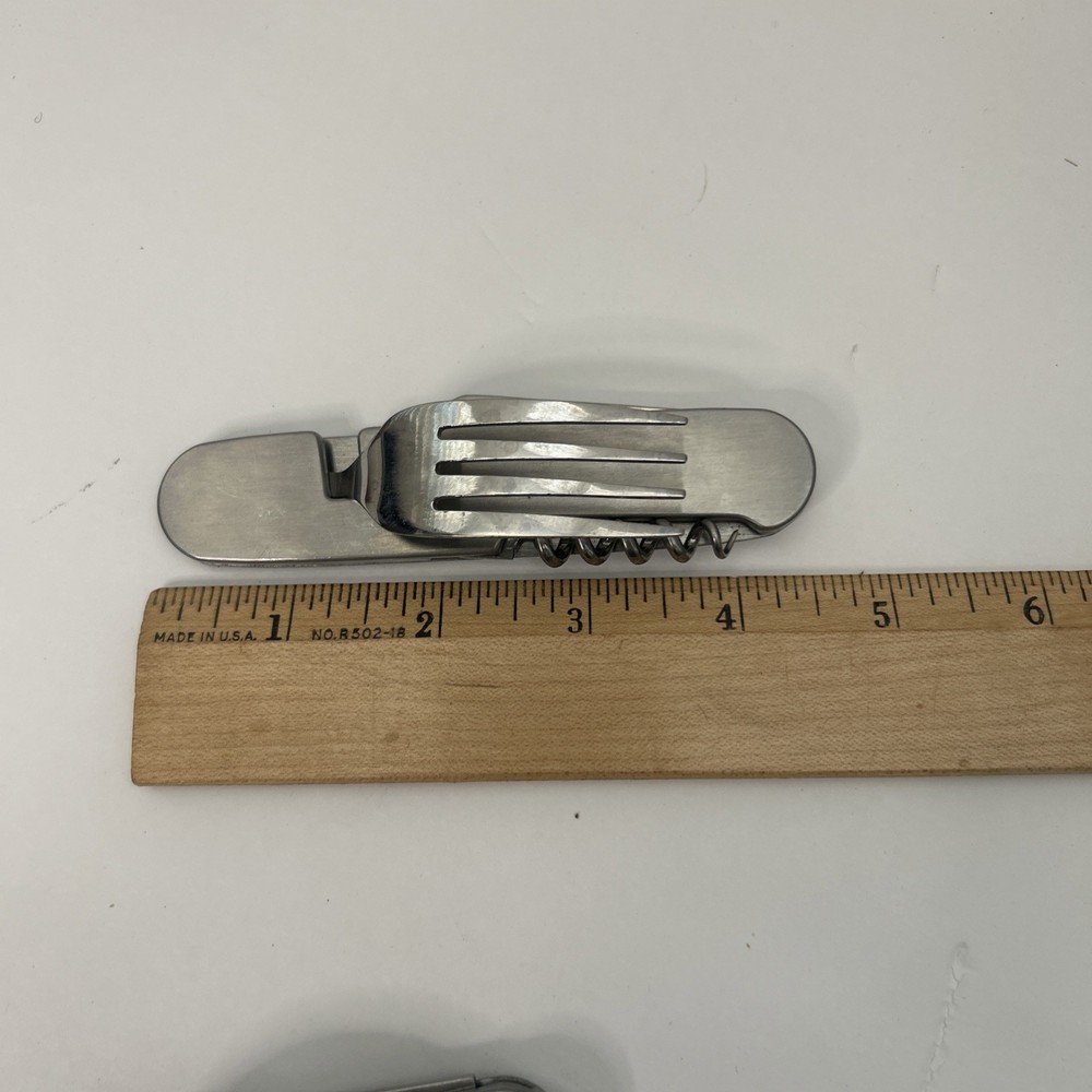 Vintage Folding Camping Backpacking Silverware Set Knife Fork Spoon Openers