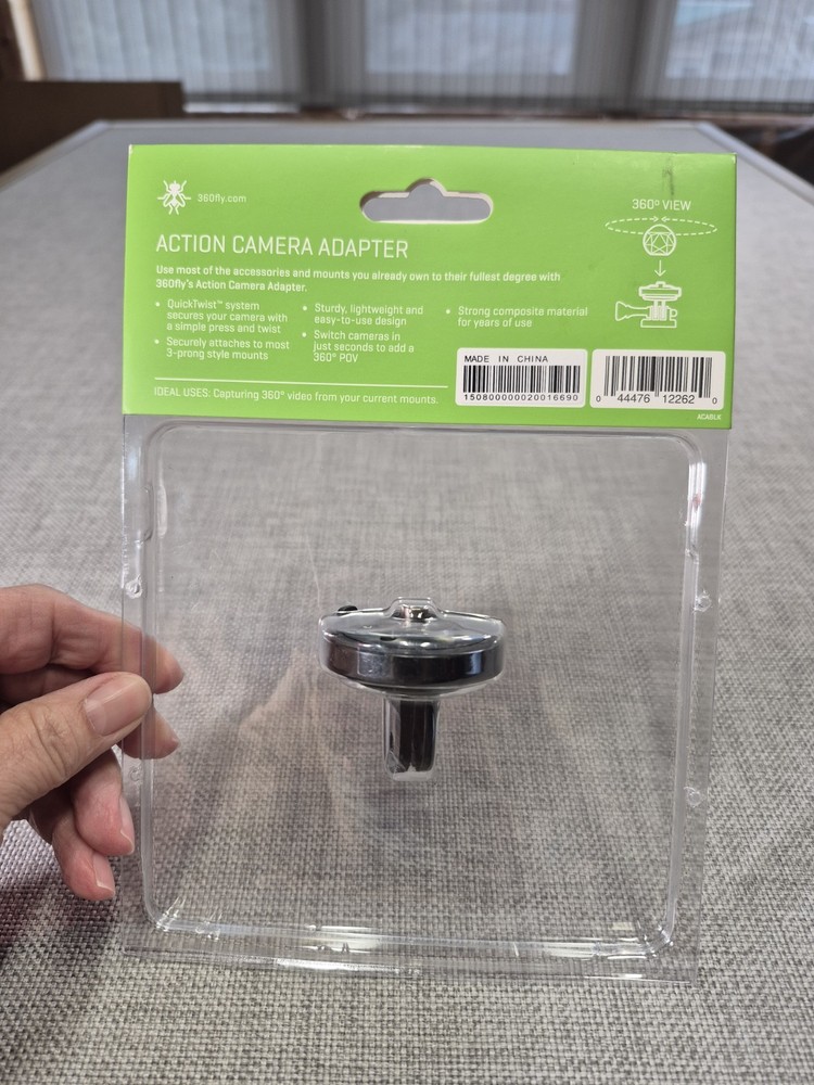 360fly - QuickTwist Action Cam Mount Adapter - Black Sealed in package