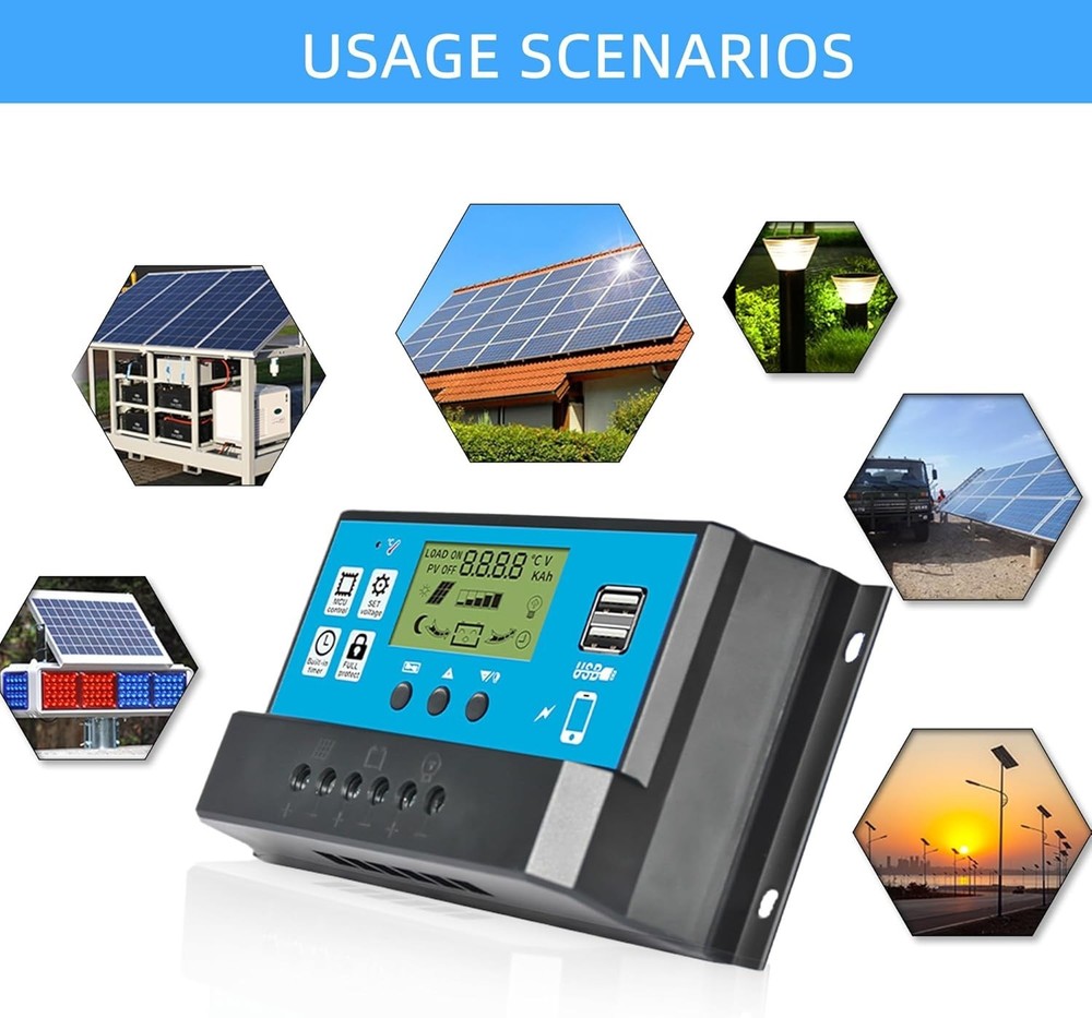 Professional 60A Solar Charge Controller with LCD & Auto Adjustment Features