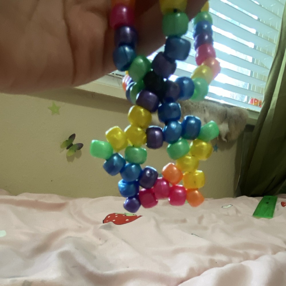 Handmade Rainbow Essa Kandi star harness!