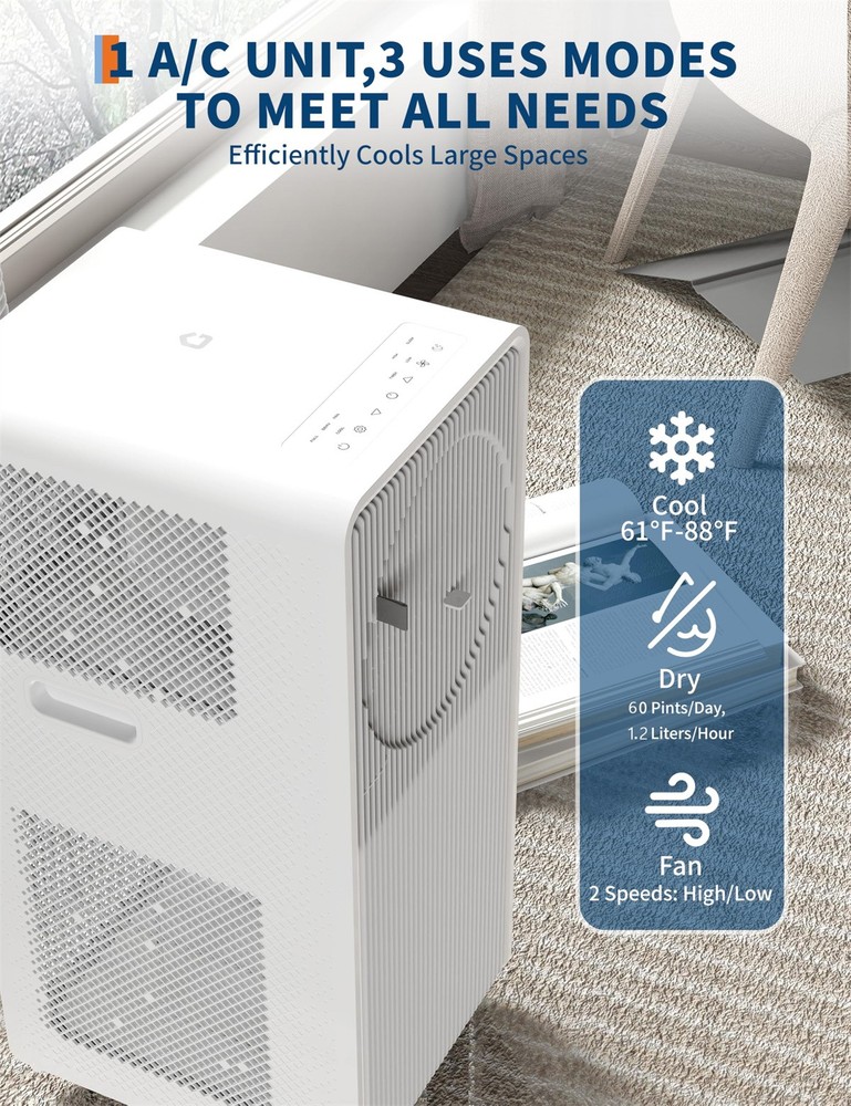 🔜10,000 BTU Drainage-free Portable Air Conditioner for Indoor Rooms Dehumidifie