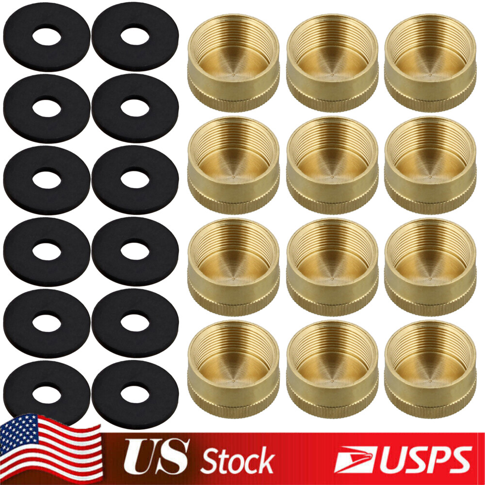 18 PACK 1LB Gas Refill Propane Bottle Cap Tank Threaded Valve Covers Solid Brass