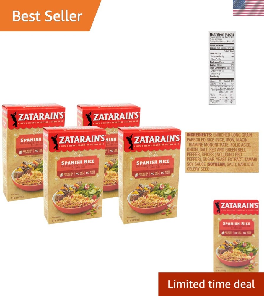 Versatile Spanish Rice, 6.9 oz Pack of 4 - Quick Prep with No Artificial Flavor