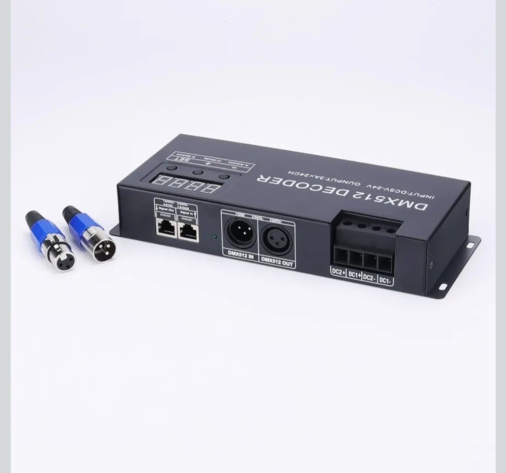 DMX512 Decoder-24 channel with Digital Display DC5V-24V RGB LED strip controller