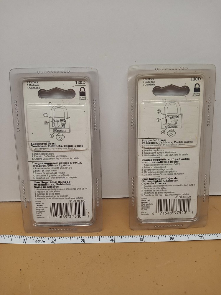 2 Master Lock Padlocks 130D Extra Corrosion Resistance