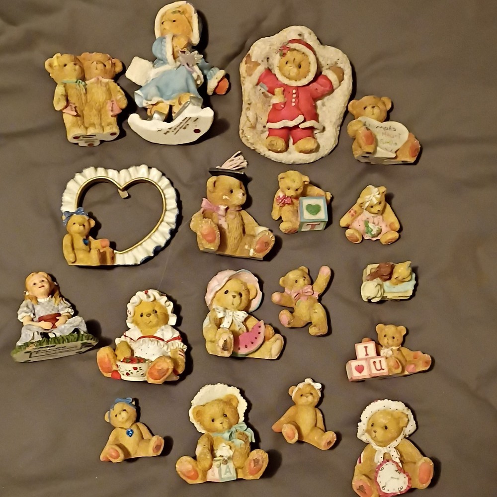 Cherished Teddies Bear Figurine Set Resin Small Multicolor Lot