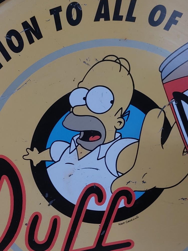 Duff Beer Simpsons Sign Round